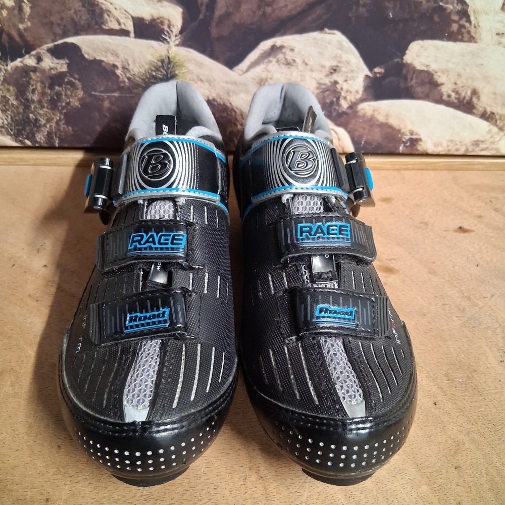Bontrager‎ Race Road WSD Cycling Shoes Black Blue Womens sz 6 Ratchet Buckle - Picture 2 of 10